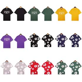 DENIM TEARS Pei Ye Same Style Schaumstoffdruck Kurzarm Top-1871  