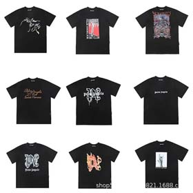 Palm Angels Sommer neuer Brief reine Baumwolle Paar lockeres kurzärmeliges T-Shirt-1912  