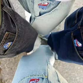 Big Boy Mode Hip-Hop Cartoon Stickerei Retro mehrere lockere Jeans-2478  