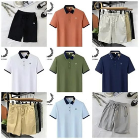 FRED PERRY Weizen Ohr Logo gestickte Baumwolle Kurzarm Polo Shirt Shorts-2749  