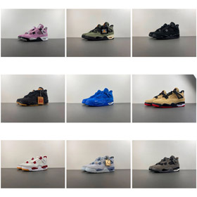 Jordan 4 rutschfeste verschleißfeste Mid-Top Retro Basketballschuhe-4241  