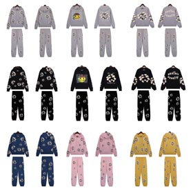 Denim Tränen Hoodies Set  